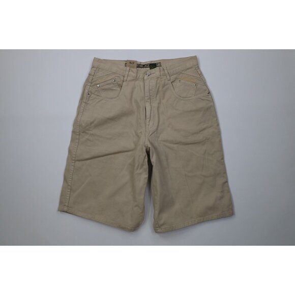 Deadstock Vintage 90s Paco Mens 34 Baggy Fit Hip Hop Denim Jean Shorts Khaki Tan